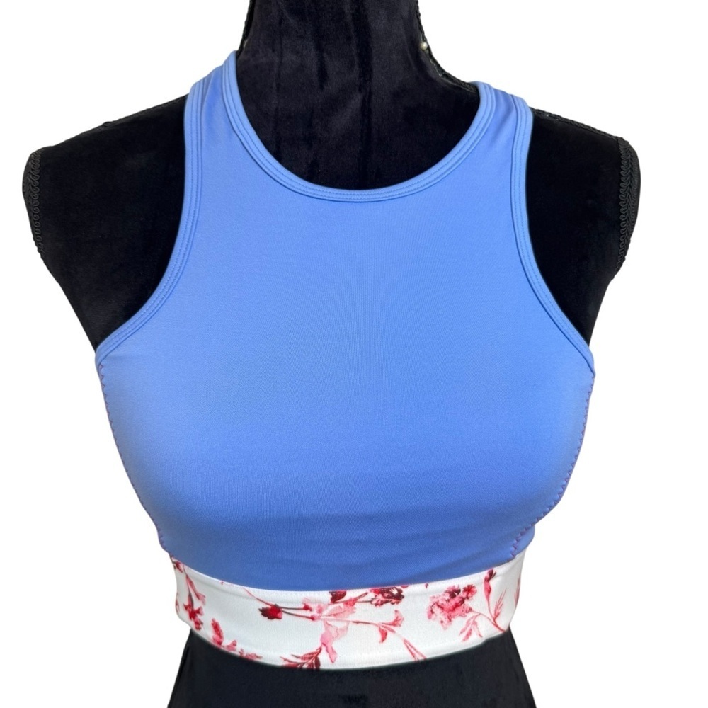 Fabletics | Claire Midi Medium Impact Sports Bra | Crystal Bloom / White - Picture 3 of 7